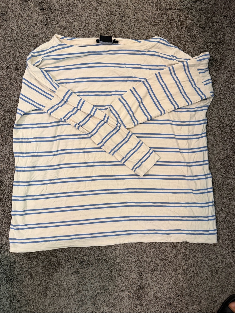 Hatch the Collection long sleeve perfect tee, blue stripe, size 1